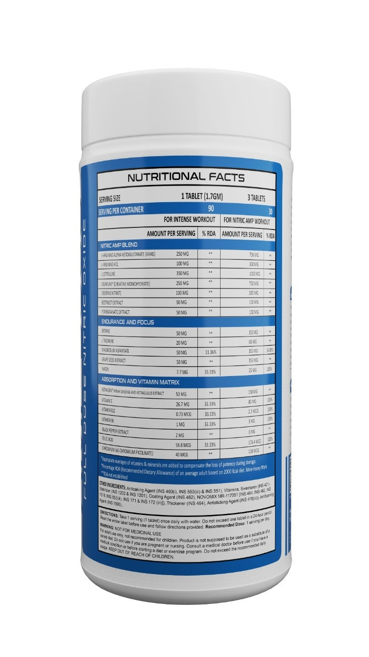 ANTHROFIT AMP 5000 | L-Arginine AAKG, L-Citrulline, CreaPure® Creatine, AstraGin® | Fuels Muscle Growth | Boosts Nitric Oxide Production | Improved Oxygen Flow| 3 Tablets/Serving | 90 Tablets