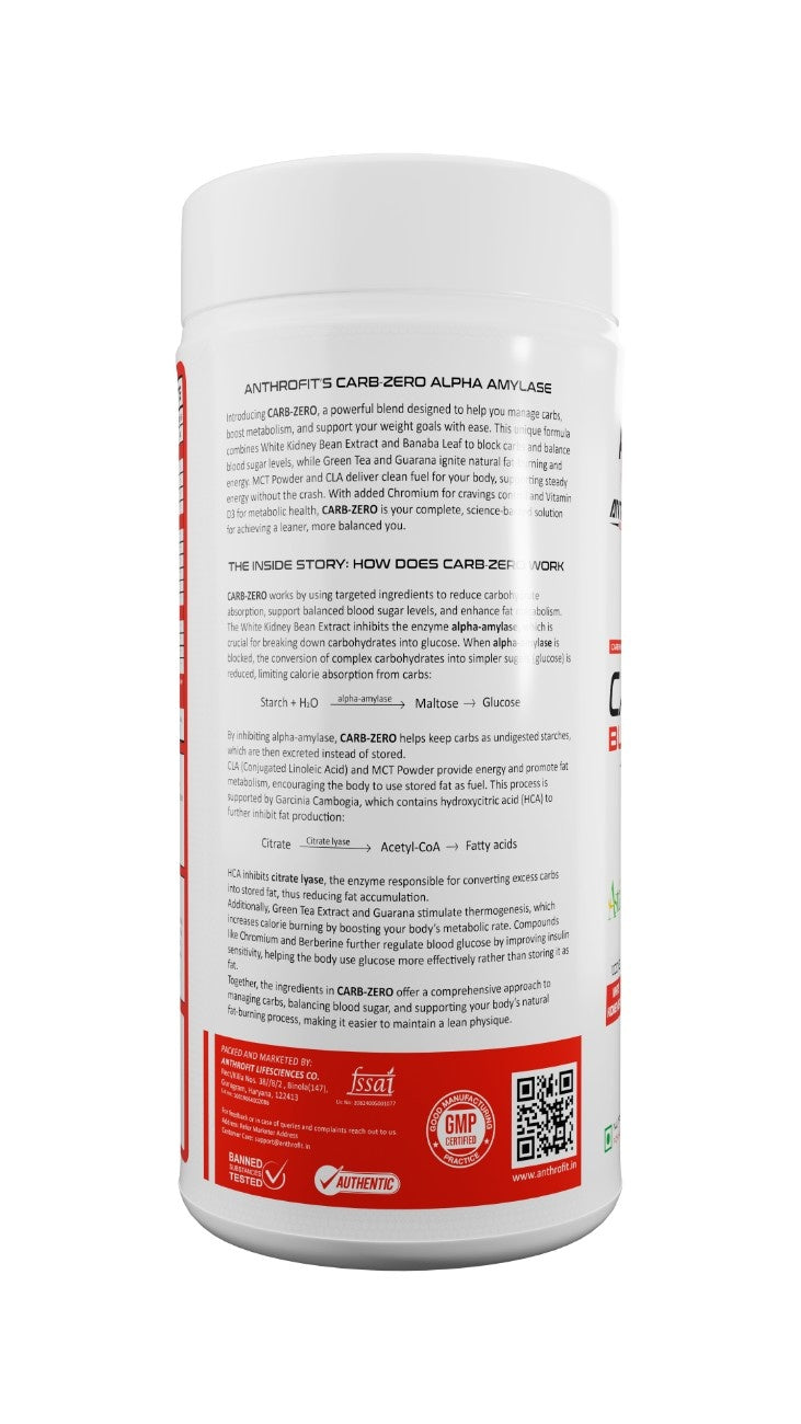 ANTHROFIT CARB BLOCKER –Daily Burner Capsules with CarbBliss| Weight Loss Supplement For Women & Men | Helps Manage Cravings, Calories & Carbs | Supports Carb Blocking, Appetite Control, and Metabolism Boost – 60 Capsules