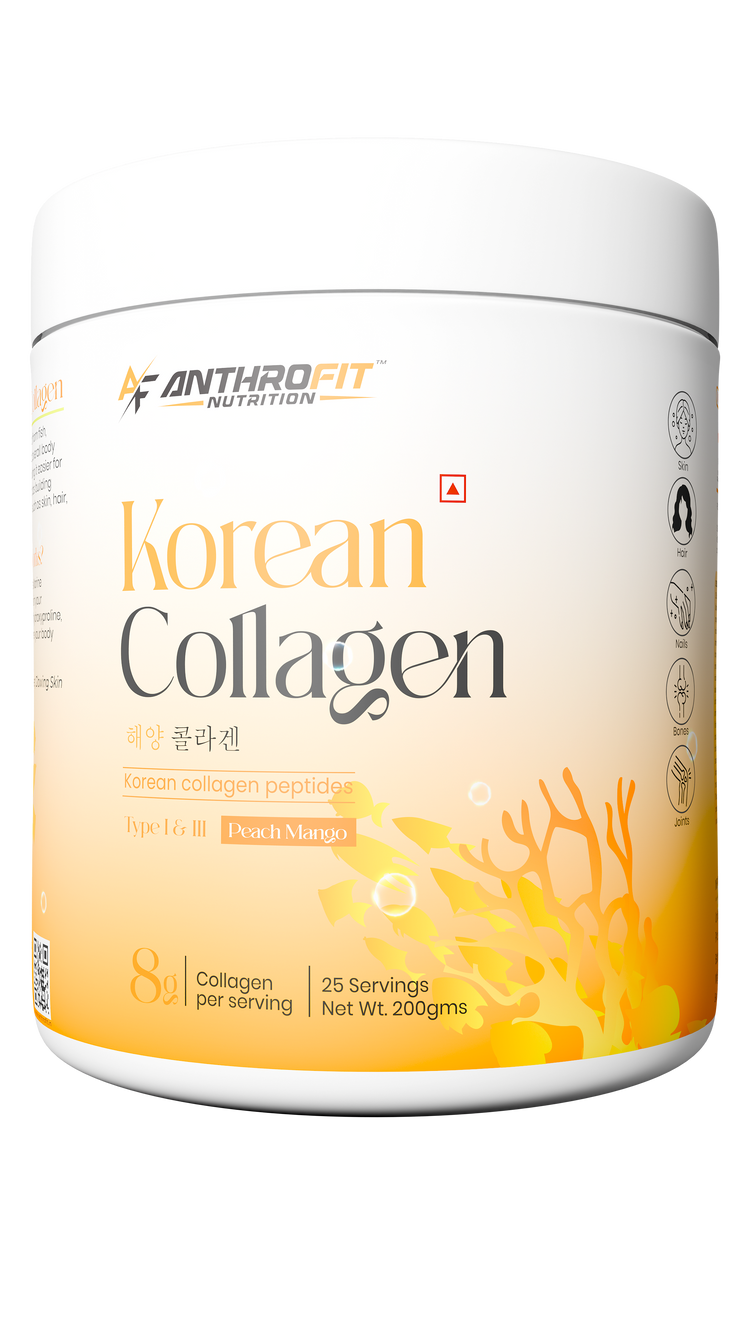 ANTHROFIT Korean Collagen Skin Radiance Peptide 8g | Glutathione, Vitamin C| Reduce Pigmentation and Wrinkles| Natural Skin Glow| 25 Servings